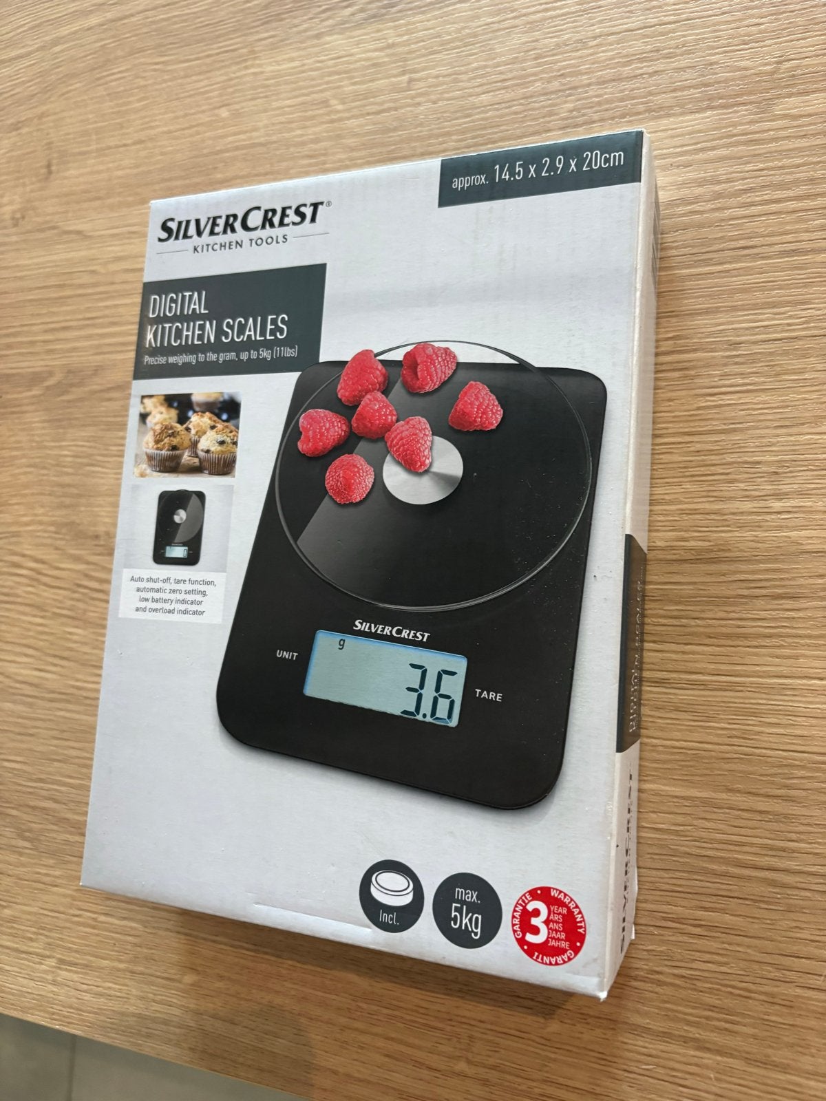 SilverCrest Digitale Keukenweegschaal - Nieuw in doos, Nieuw, Ophalen of Verzenden, Zwart, Overige merken