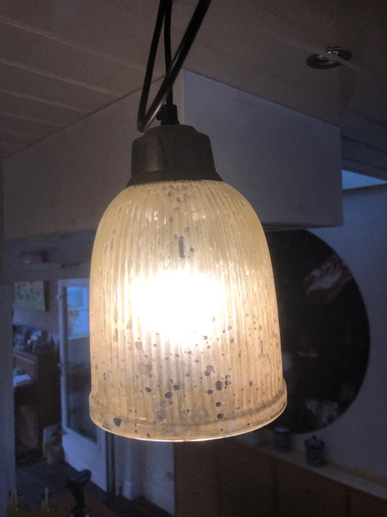 2 stuks Hanglampen, Ophalen of Verzenden, Zo goed als nieuw, Glas