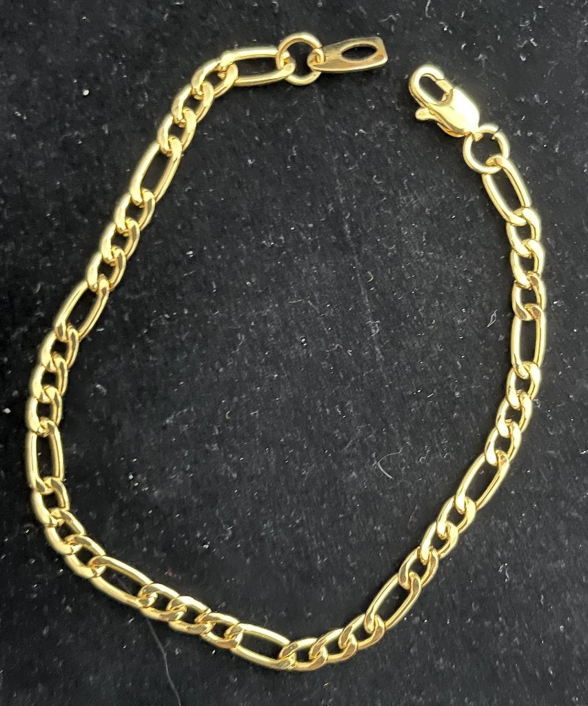 Armband Figaro schakel Goud verguld 21 CM -NIEUW-, Ophalen of Verzenden, Nieuw, Goud, Overige materialen