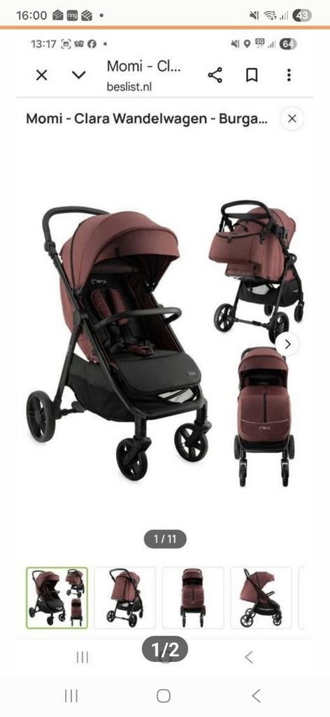 MoMi Clara buggy - 2 maanden oud, incl. accessoires, Ophalen, Zo goed als nieuw, Overige merken, Voetenzak