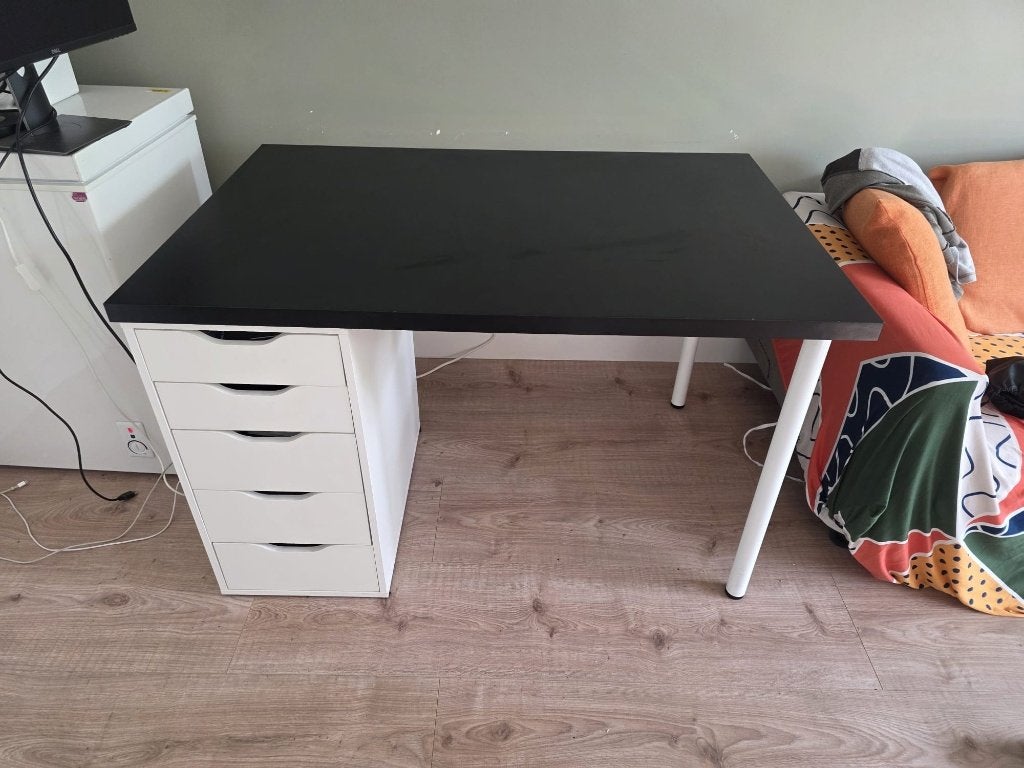 Bureau Ikea LAGKAPTEN/ALEX, Zwart, 120 cm, Hout, Ophalen of Verzenden