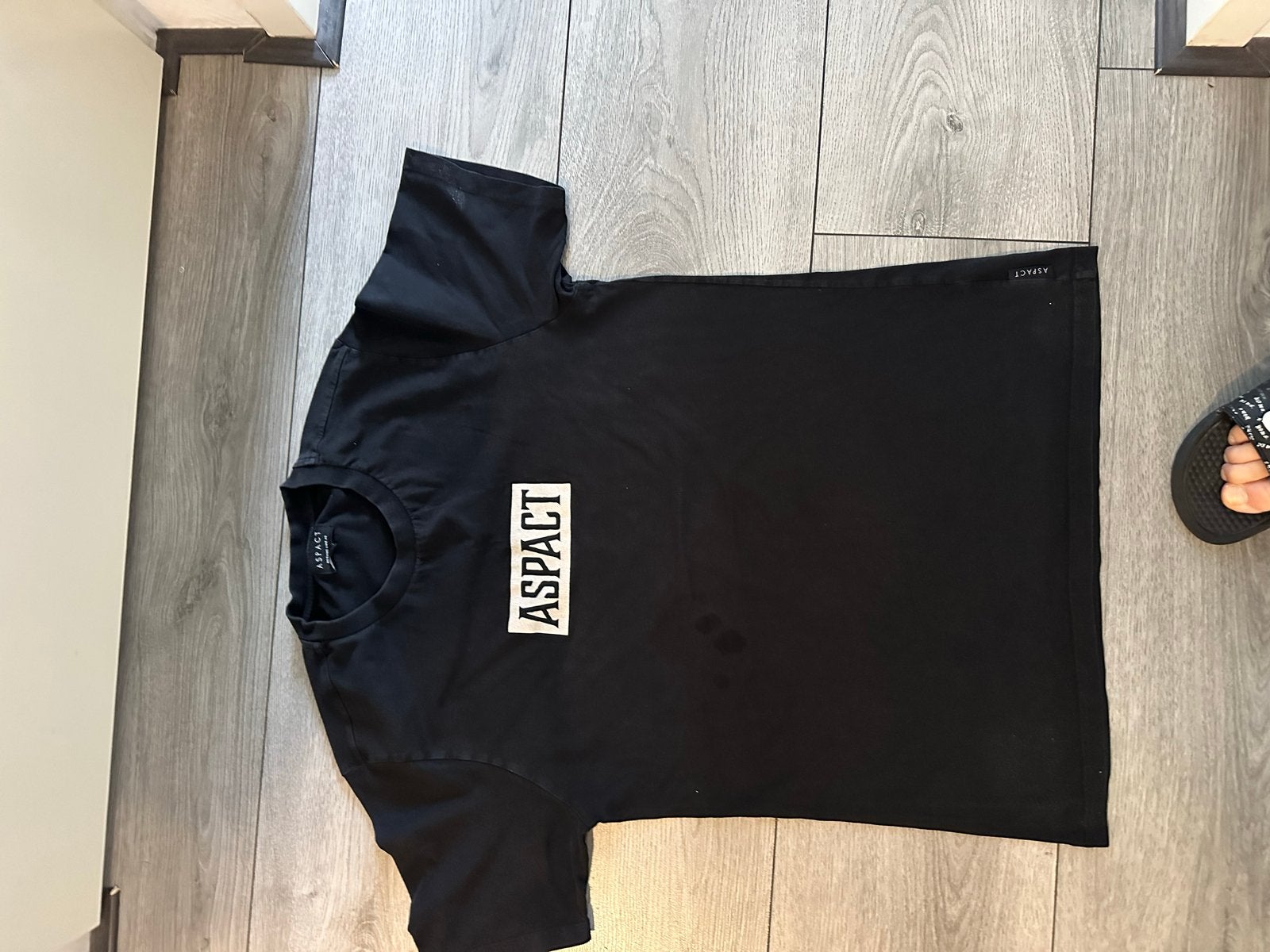 Zwart ASPACT T-shirt met logo - Maat L, Ophalen of Verzenden, Gedragen, Maat 52/54 (L), Zwart