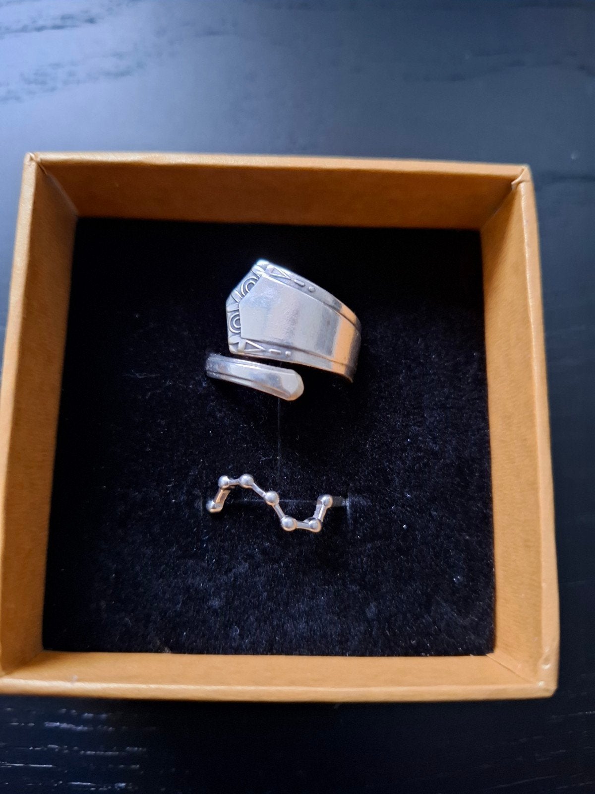 Ring Grote Beer en ring zilveren lepel, Ophalen of Verzenden, Zo goed als nieuw, 17 tot 18, Dame