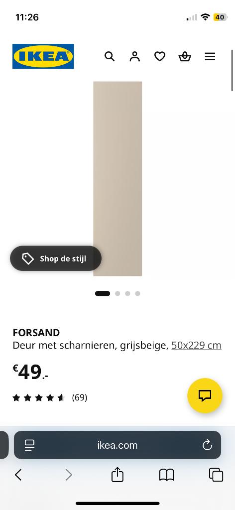 IKEA pax deuren forsand, Ophalen, 200 cm of meer, 50 tot 100 cm, Zo goed als nieuw