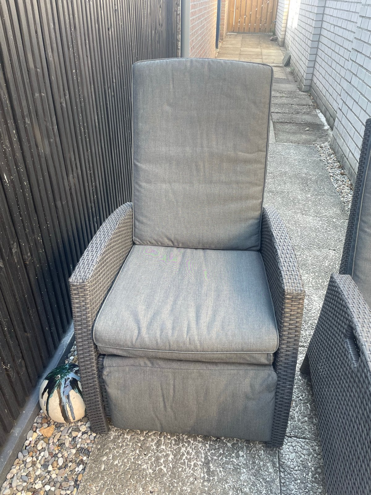 2x Wicker tuinstoelen relax verstelbaar met kussens, Tuin en Terras, Tuinstoelen, Ophalen, Zo goed als nieuw, Wicker, Verstelbaar