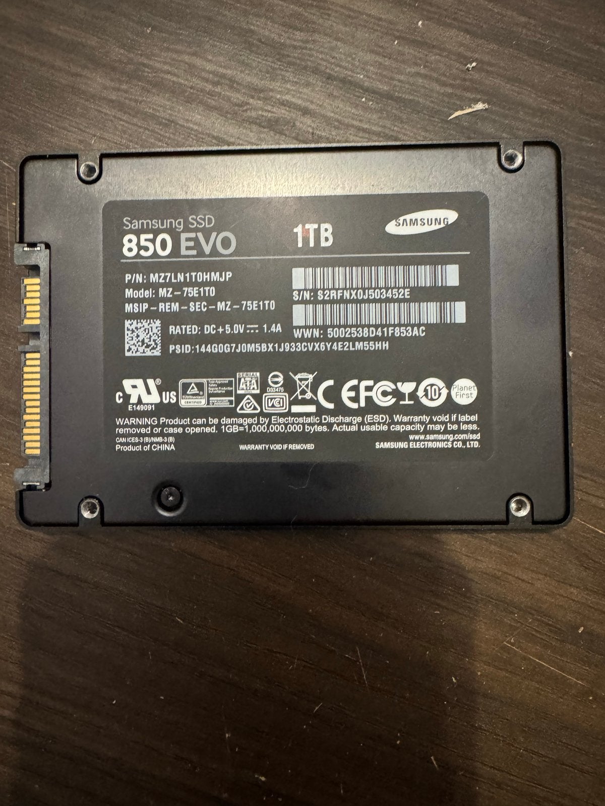 Samsung SSD 850 EVO 1TB - Snelle en betrouwbare opslag, Computers en Software, Intern, Server, Ophalen of Verzenden, Zo goed als nieuw