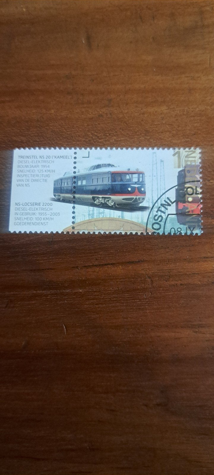 Zegel Nederlandse Spoorwegen met tab. Gestempeld. 2014 ., Ophalen of Verzenden
