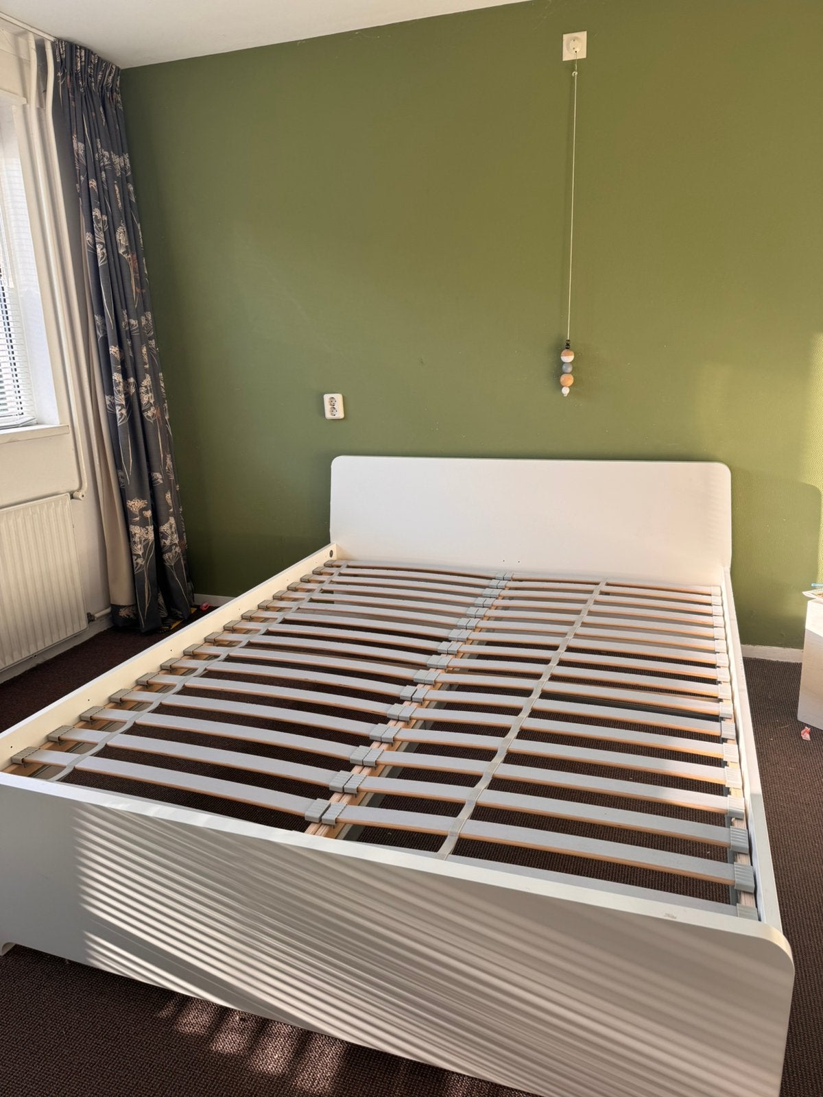 Tweepersoonsbed | wit | incl lattenbodems | 160 x 200 cm, Huis en Inrichting, Ophalen, Gebruikt, Wit, Tweepersoons