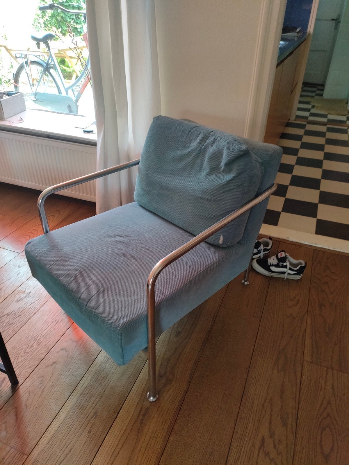 Zuiver fauteuil rib buisframe stoel, Ophalen, Gebruikt, 75 tot 100 cm, Stof