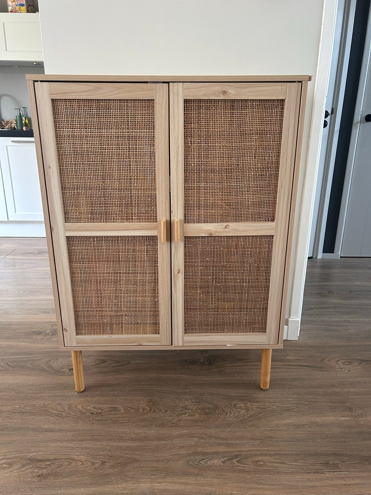 Rotan kastje met beschadiging en losse poot, Huis en Inrichting, Ophalen, Gebruikt