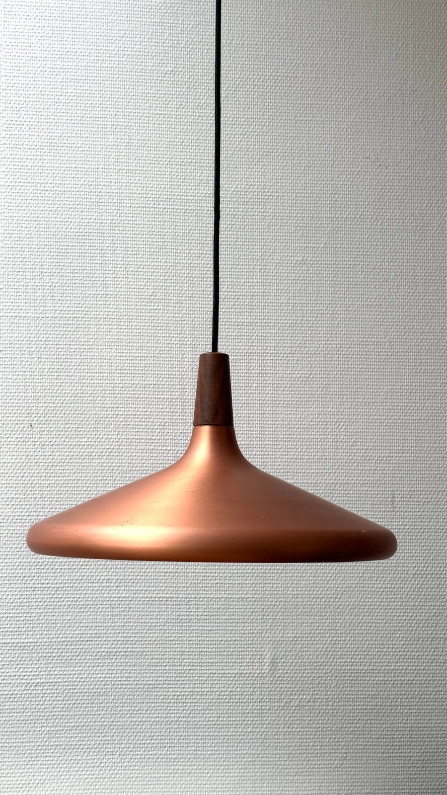 Nordlux koperen hanglamp Nori II, Ophalen of Verzenden, Gebruikt, Hout, Minder dan 50 cm
