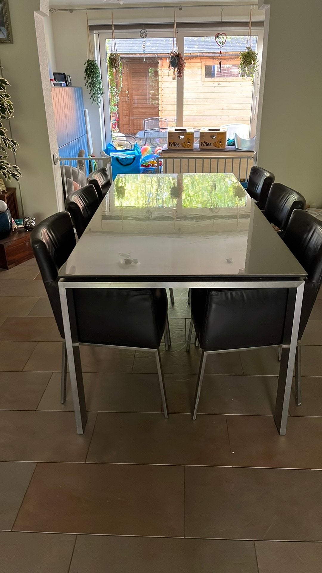 Tafel en 6 stoelen, Huis en Inrichting, Ophalen, Gebruikt, 6 tot 8 stoelen