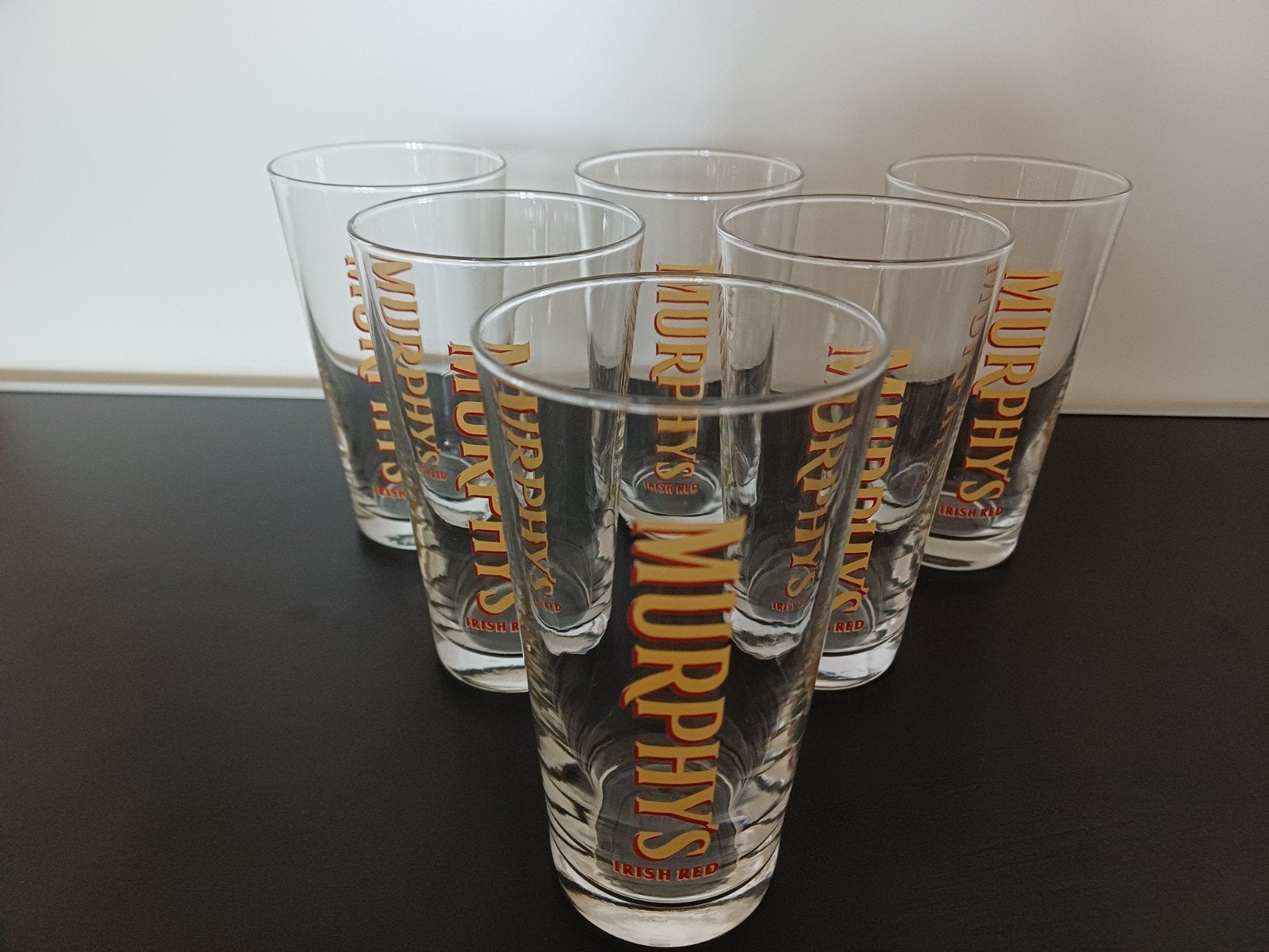 Set van 6 Murphy's Irish Red bierglazen, Ophalen of Verzenden, Zo goed als nieuw, Glas of Glazen, Overige merken