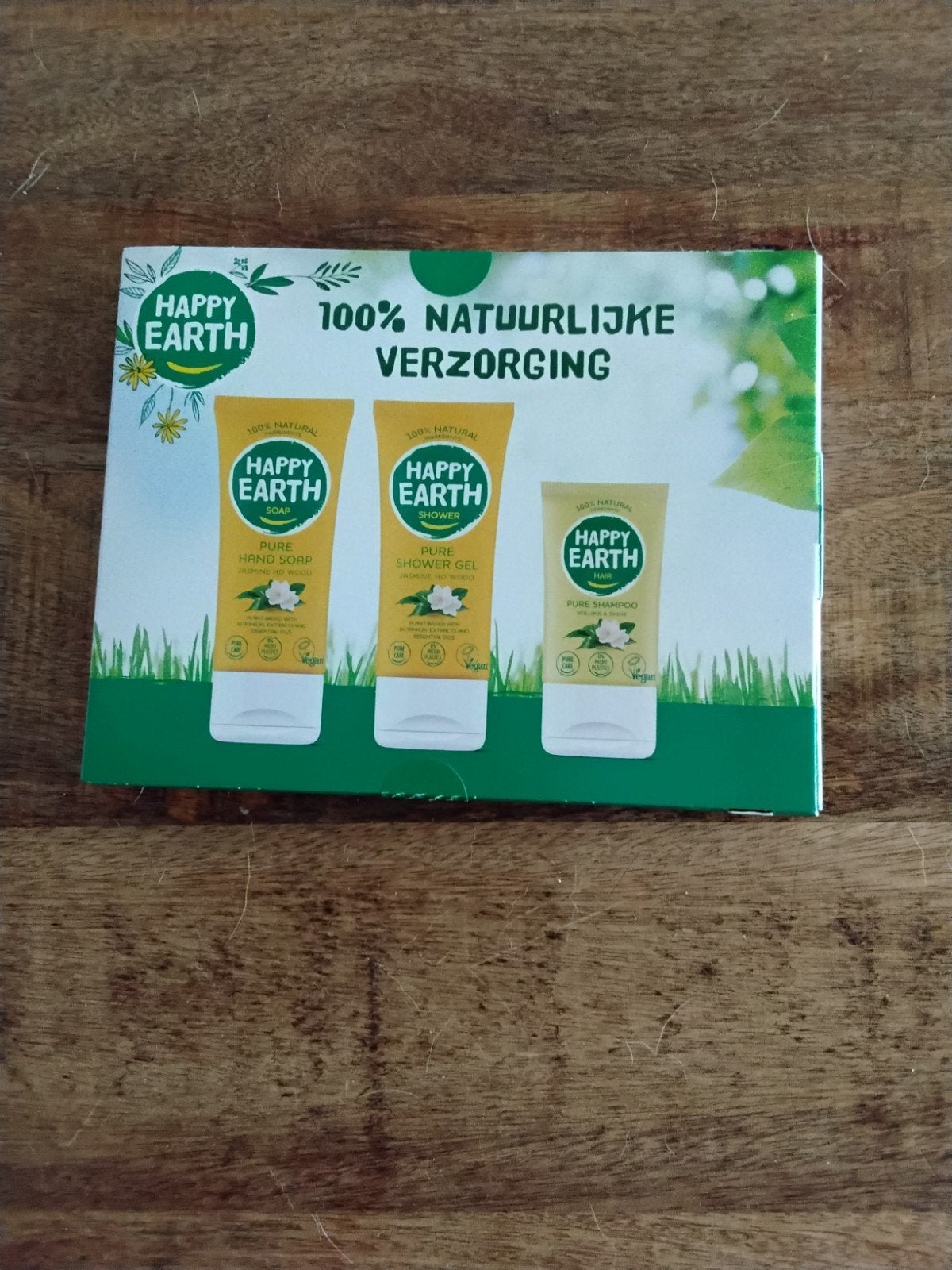 Happy Earth Verzorgingsset: Handzeep, Douchegel, Shampoo, Ophalen of Verzenden, Nieuw, Bad & Douche