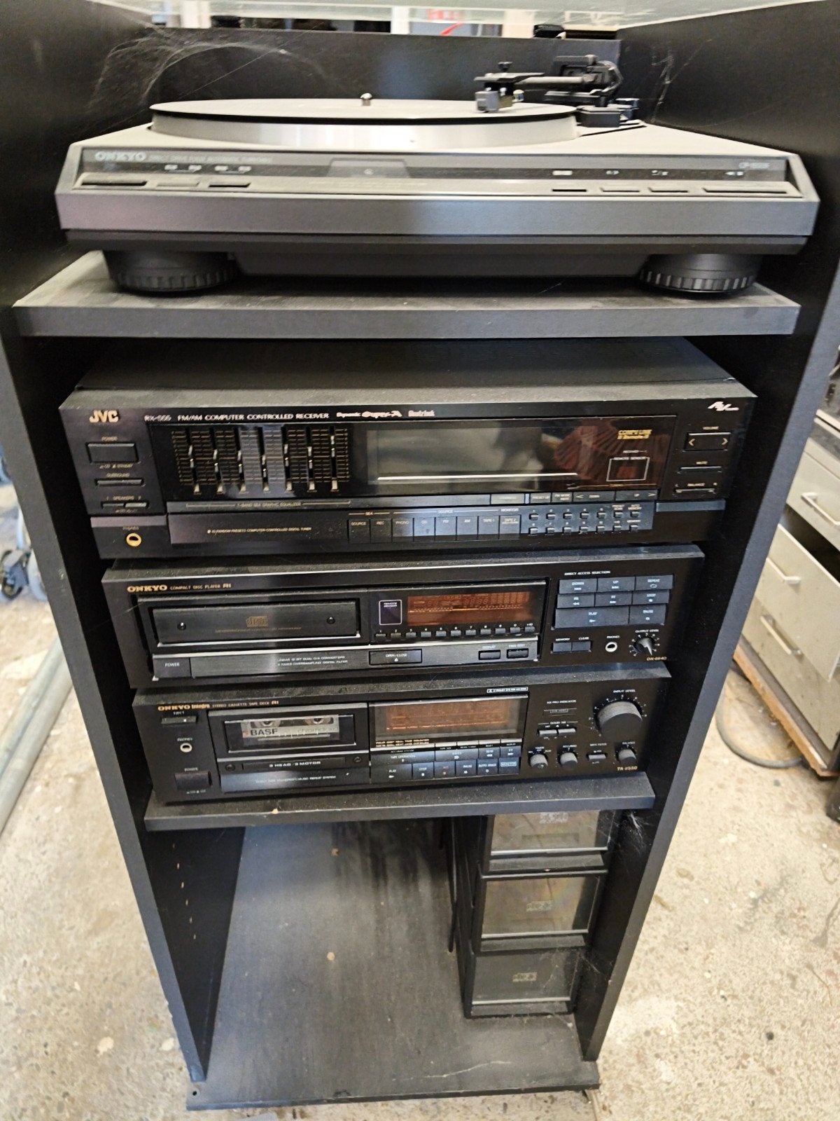 Onkyo en JVC Hifi set met platenspeler, Ophalen of Verzenden