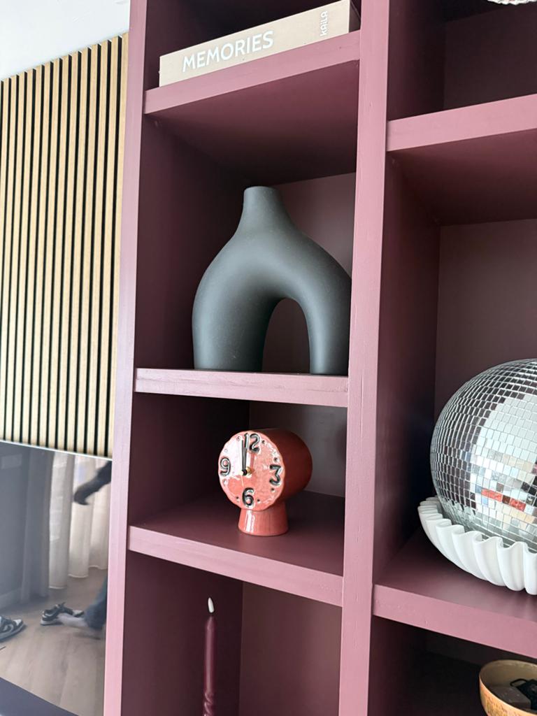 H&M Home Zwarte Keramische Vaas - Abstract Design, Huis en Inrichting, Zwart, Aardewerk of Porselein, Ophalen of Verzenden, Zo goed als nieuw