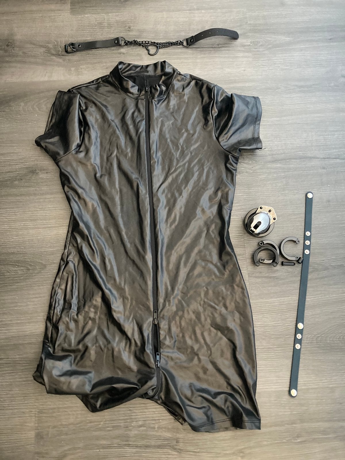 Wetlook suit, chastity, halsband, Ophalen of Verzenden, Zo goed als nieuw