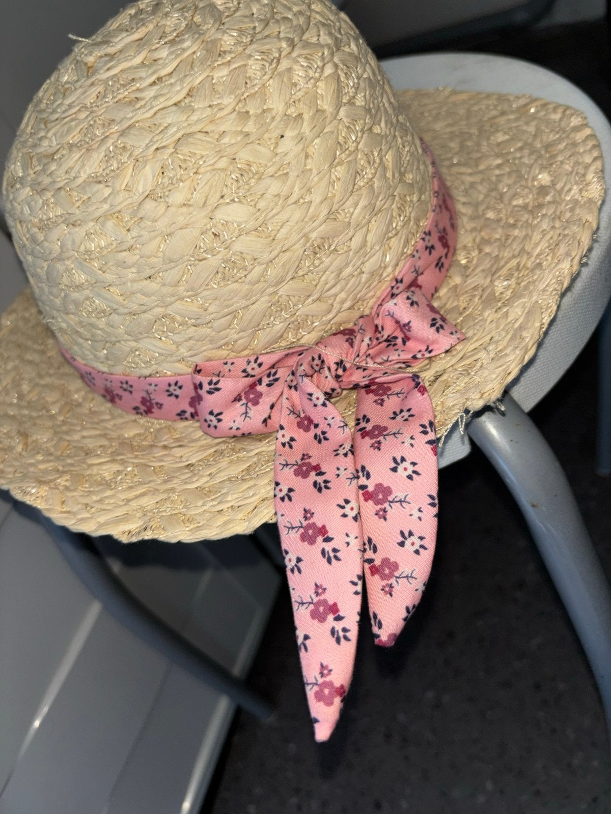 LC Waikiki Strohoed met Roze Bloemenlint - Maat 52, Maat 50, Meisje, Hoed, Ophalen of Verzenden