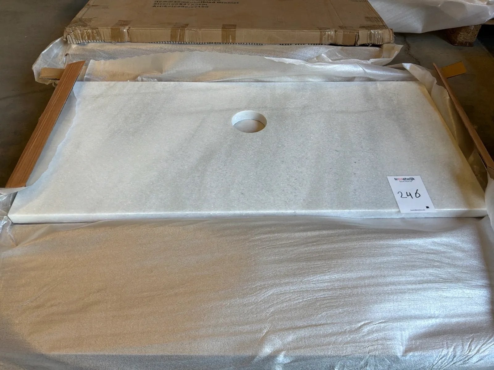 Badmeubelblad marmer (4x) 100 c 47 cm nieuw, Ophalen, Toilet