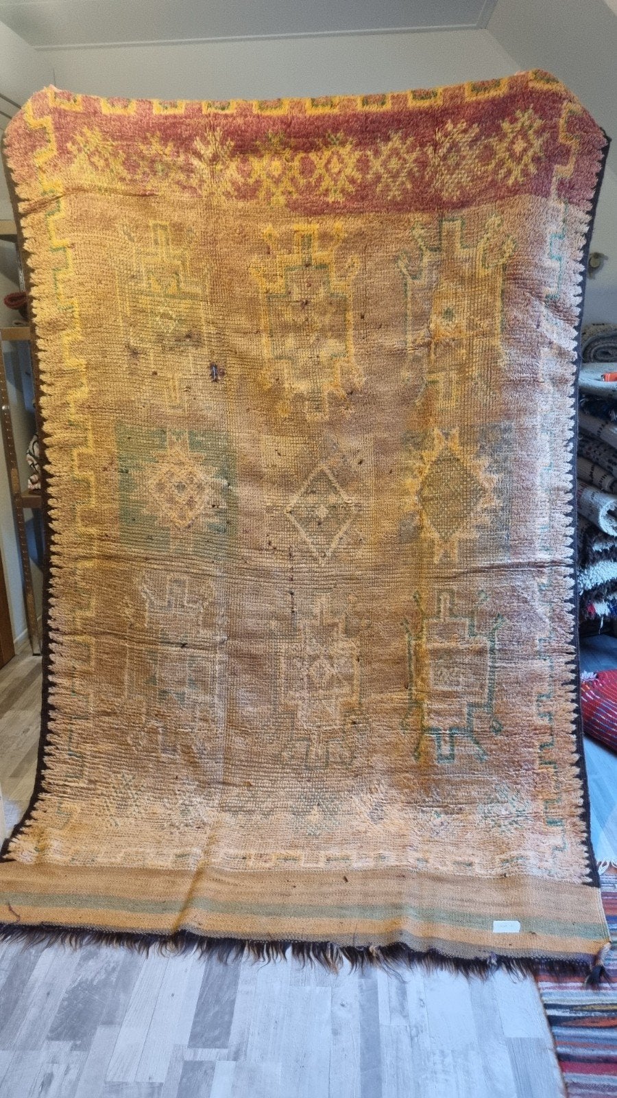 Vintage Marokkaans Berber vloerkleed, handgemaakt 243x160 cm, Gebruikt, 150 tot 200 cm, 200 cm of meer, Ophalen of Verzenden