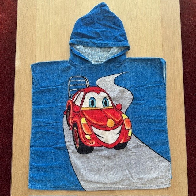 Strand/bad handdoek poncho/cape kinderen zgan (N865), One size, Ophalen of Verzenden, Zo goed als nieuw, Badponcho