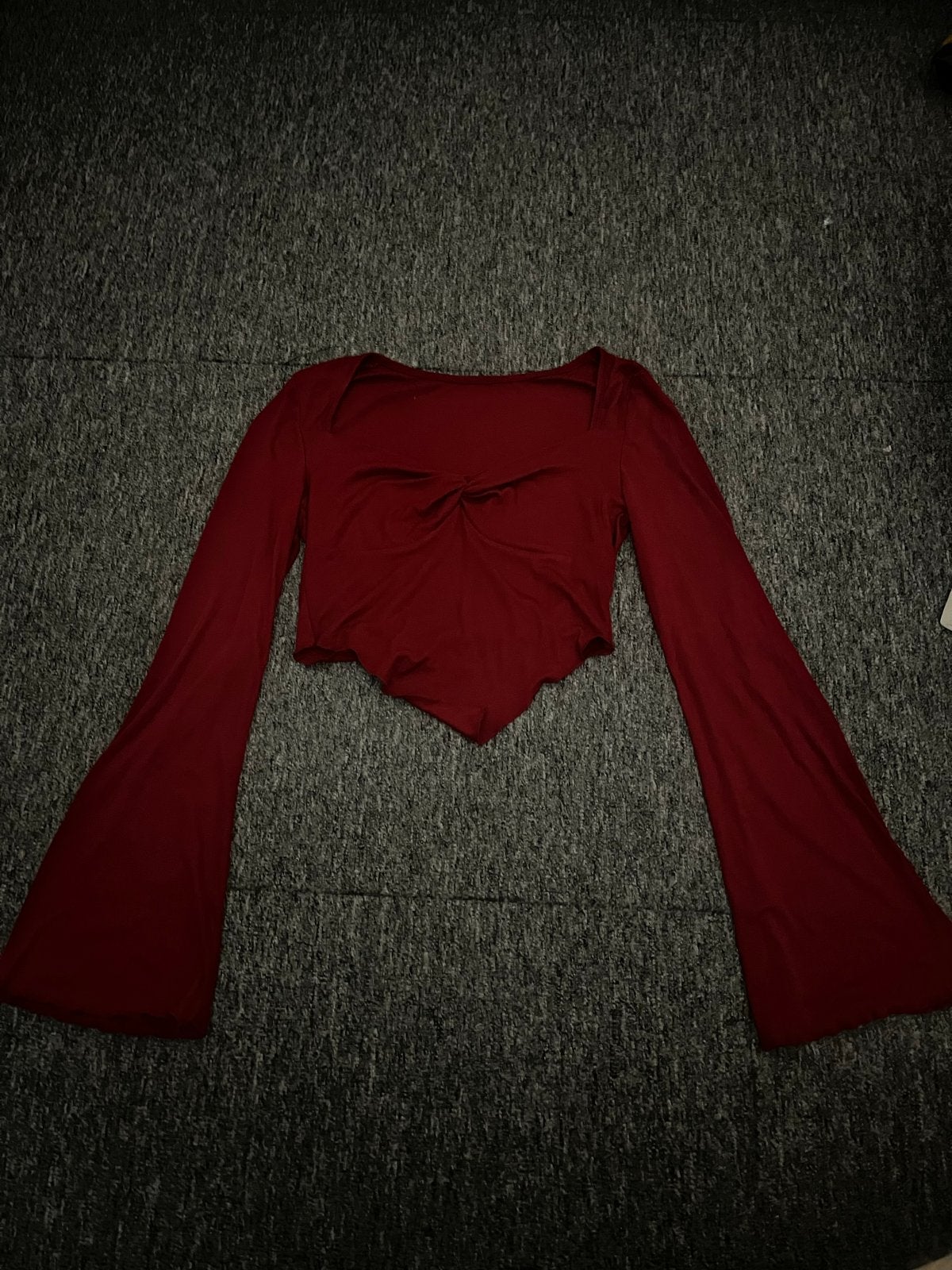 Rode crop top met lange mouwen - Maat XXS, Nieuw, Ophalen of Verzenden, Lange mouw, Maat 34 (XS) of kleiner