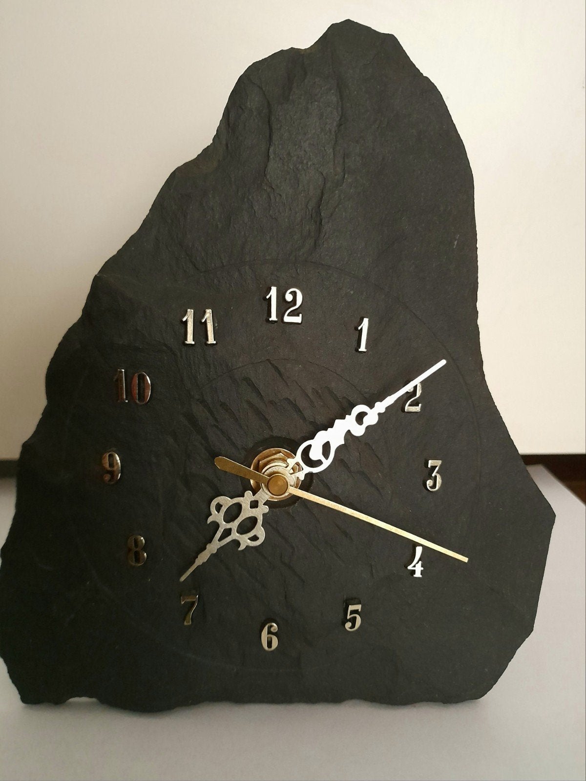 Zeldzaam handgemaakt leisteen mantelklok nieuw Quartzuurwerk, Antiek en Kunst, Ophalen of Verzenden