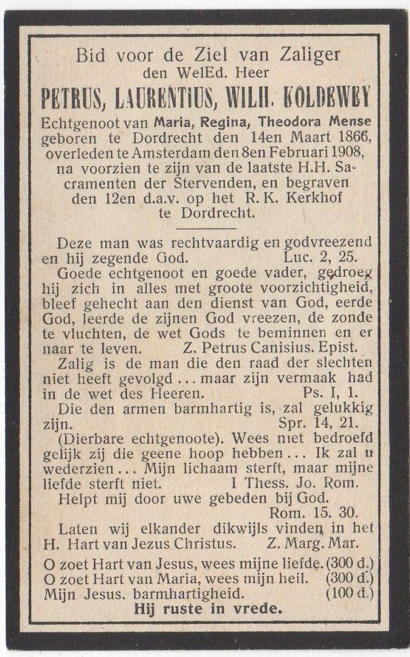 Petrus L.W. Koldewey 1866 Dordrecht + 1908 Amsterdam, 41 jr, Verzamelen, Verzenden