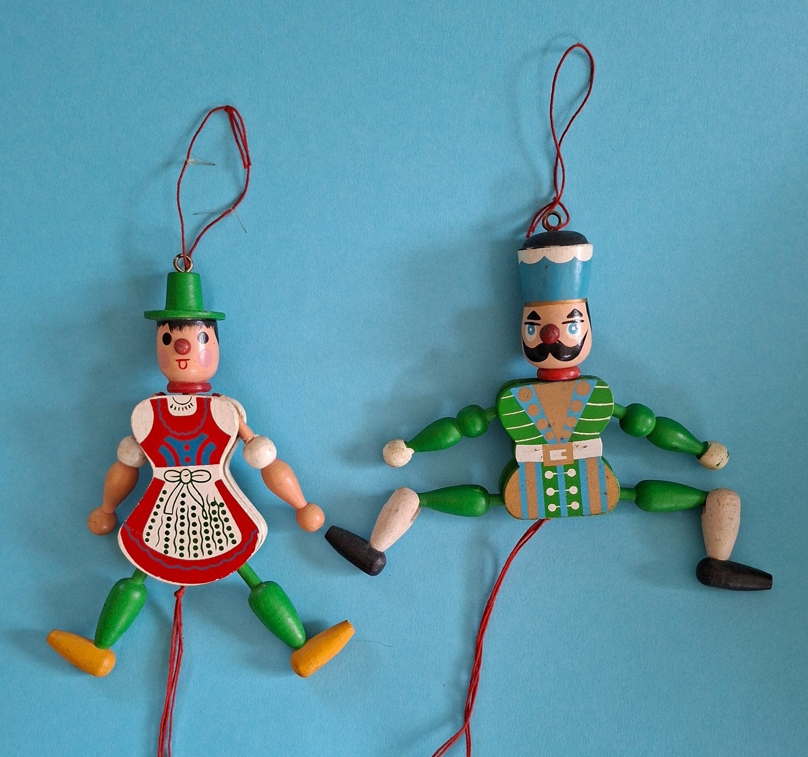 Houten trekpoppen M.Gschnitzer - Set van 2, Ophalen of Verzenden, Gebruikt, Jongen of Meisje