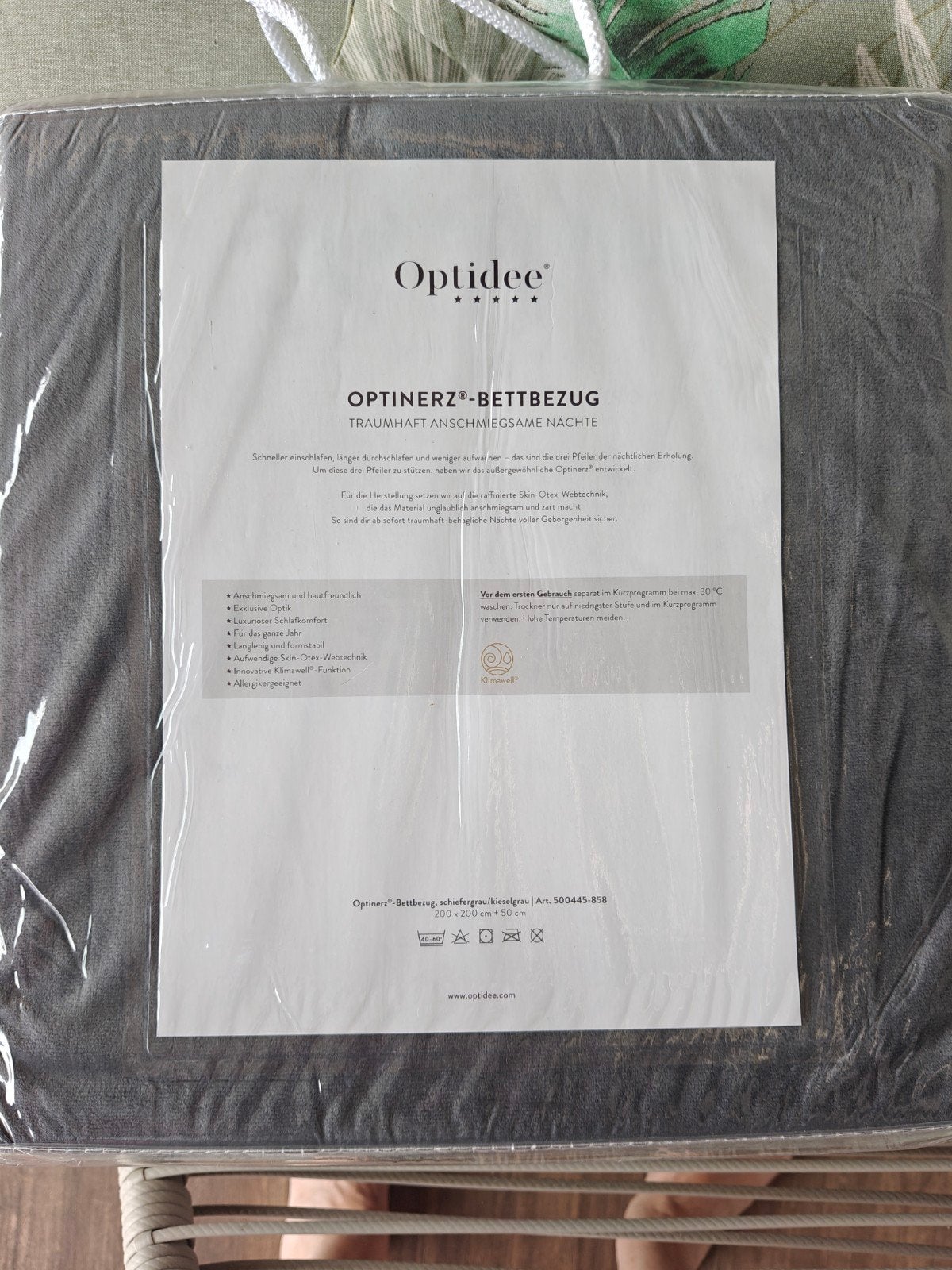 Optimink dekbedovertrek van Optidee 200x200cm, Dekbedovertrek, Ophalen of Verzenden, Grijs, Nieuw