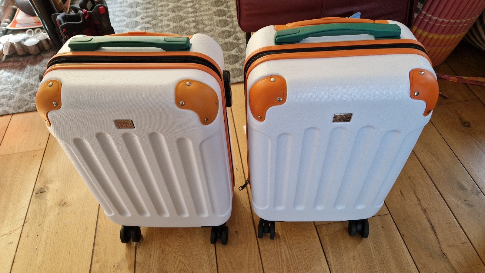 2 postcodeloterij koffertjes handbagage izgs, 50 tot 60 cm, Hard kunststof, Zo goed als nieuw, 35 tot 45 cm