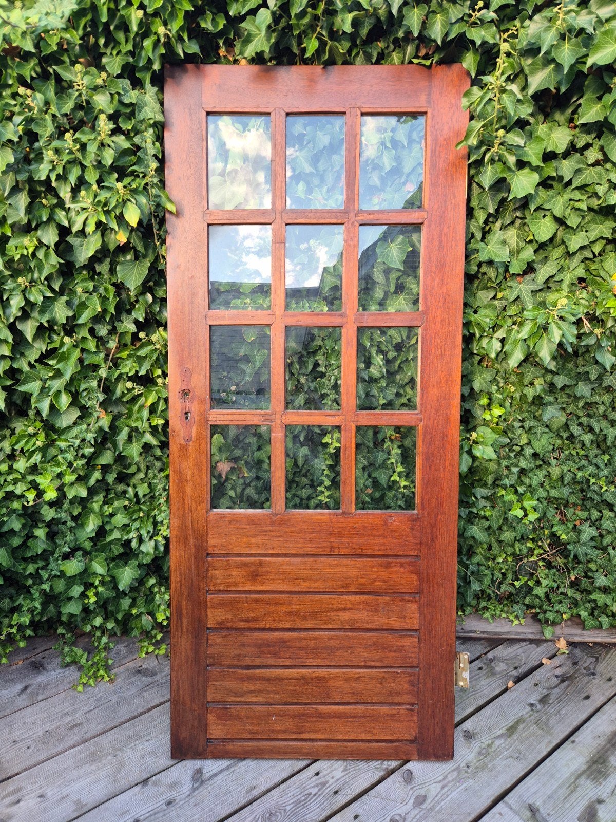 GRATIS Meranti deur met Glas - Afmetingen op Foto, Doe-het-zelf en Verbouw, Deuren en Horren, Ophalen, Glas, Binnendeur, 200 tot 215 cm