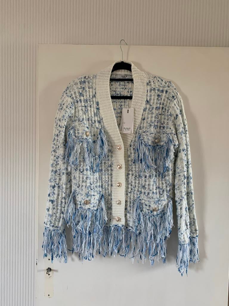 Elsa & May Tweed Cardigan met Franjes - Nieuw, Ophalen of Verzenden, Nieuw, Maat 42/44 (L), Overige kleuren