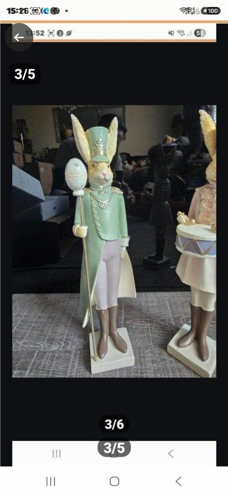 Set van twee decoratieve paashaas beelden., Ophalen, Nieuw, Dier