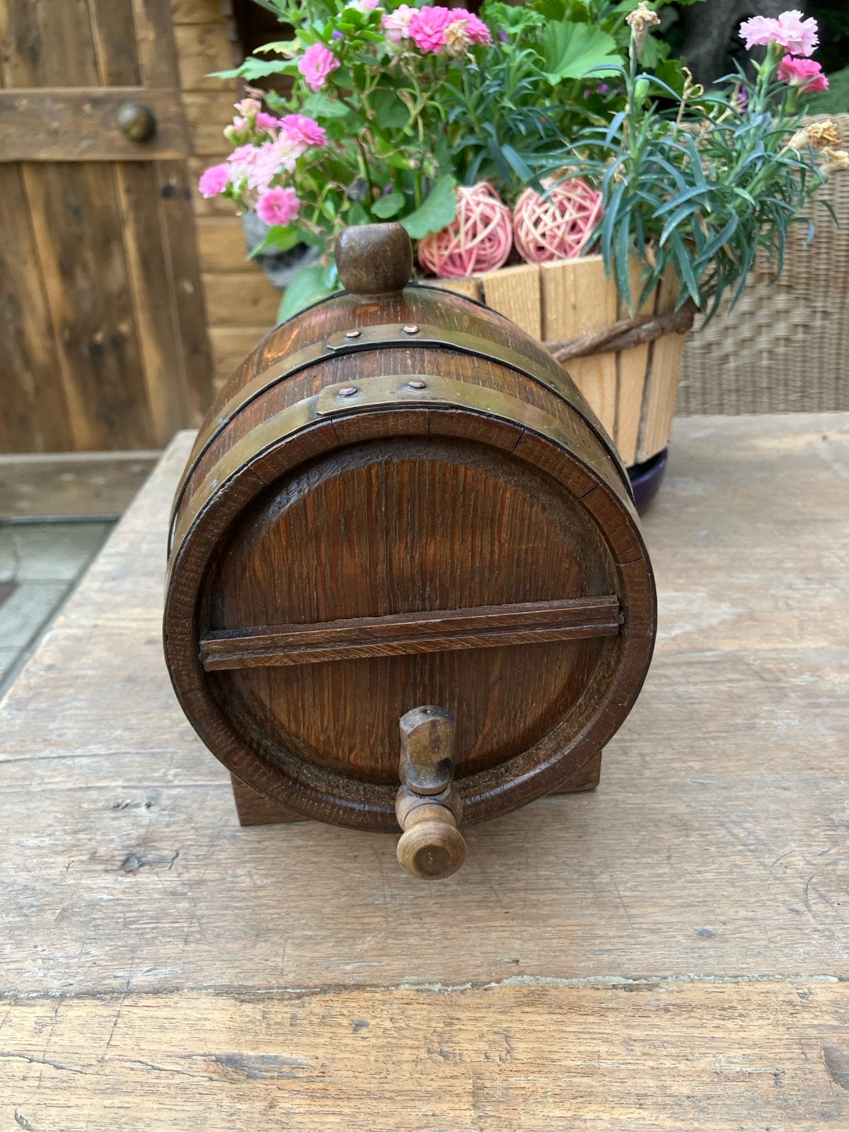Antiek Eiken Wijnvat met Kraan - Decoratief, Ophalen of Verzenden