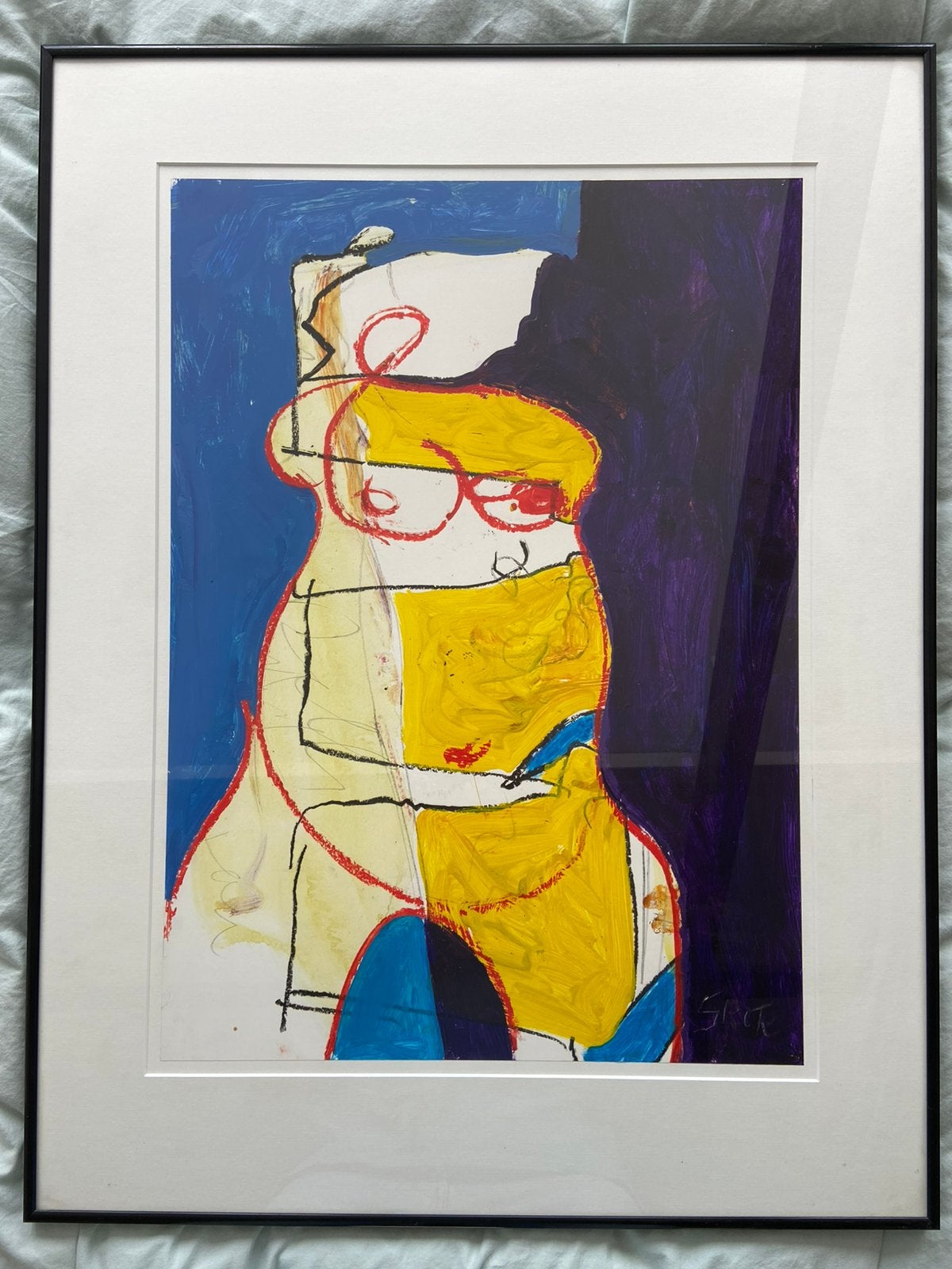 Schilderij Lex Grote - origineel acryl op papier, Ophalen