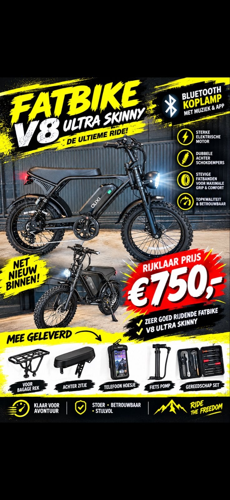 Fatbike V8 Ultra Skinny - Nieuw binnen!  750€ RIJKLAAR, 59 cm of meer, Ophalen, Nieuw, Overige merken