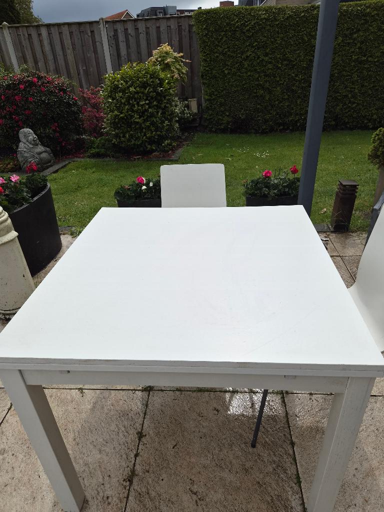 eetkamer tafel en 6 stoelen. (uitschuifbaar), Huis en Inrichting, Tafels | Eettafels, Ophalen, Gebruikt, 50 tot 100 cm, Vijf personen of meer
