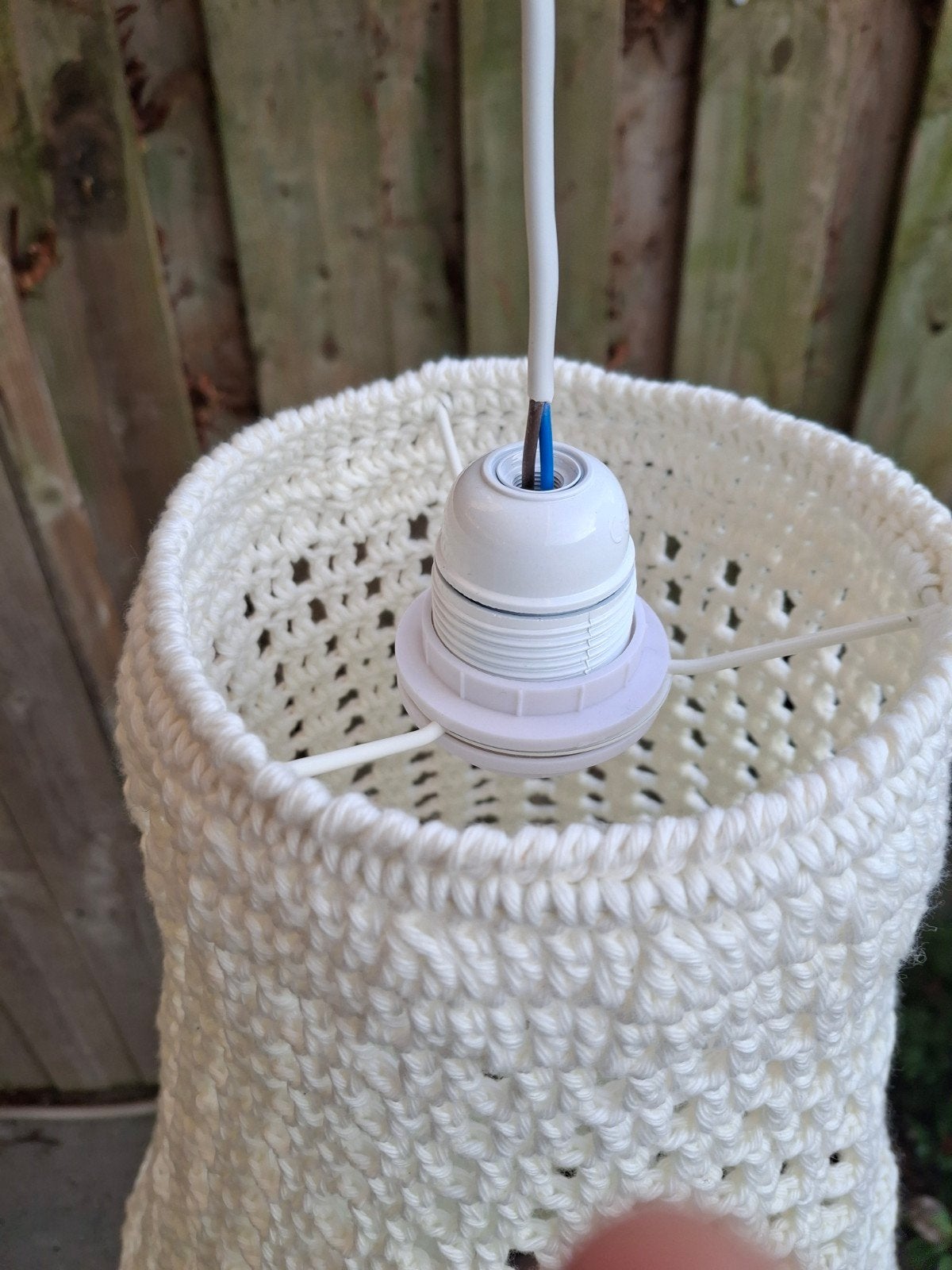gehaakte kroonluchter, crème kleur, Huis en Inrichting, Textiel, Boho, Nieuw, E27 (groot)