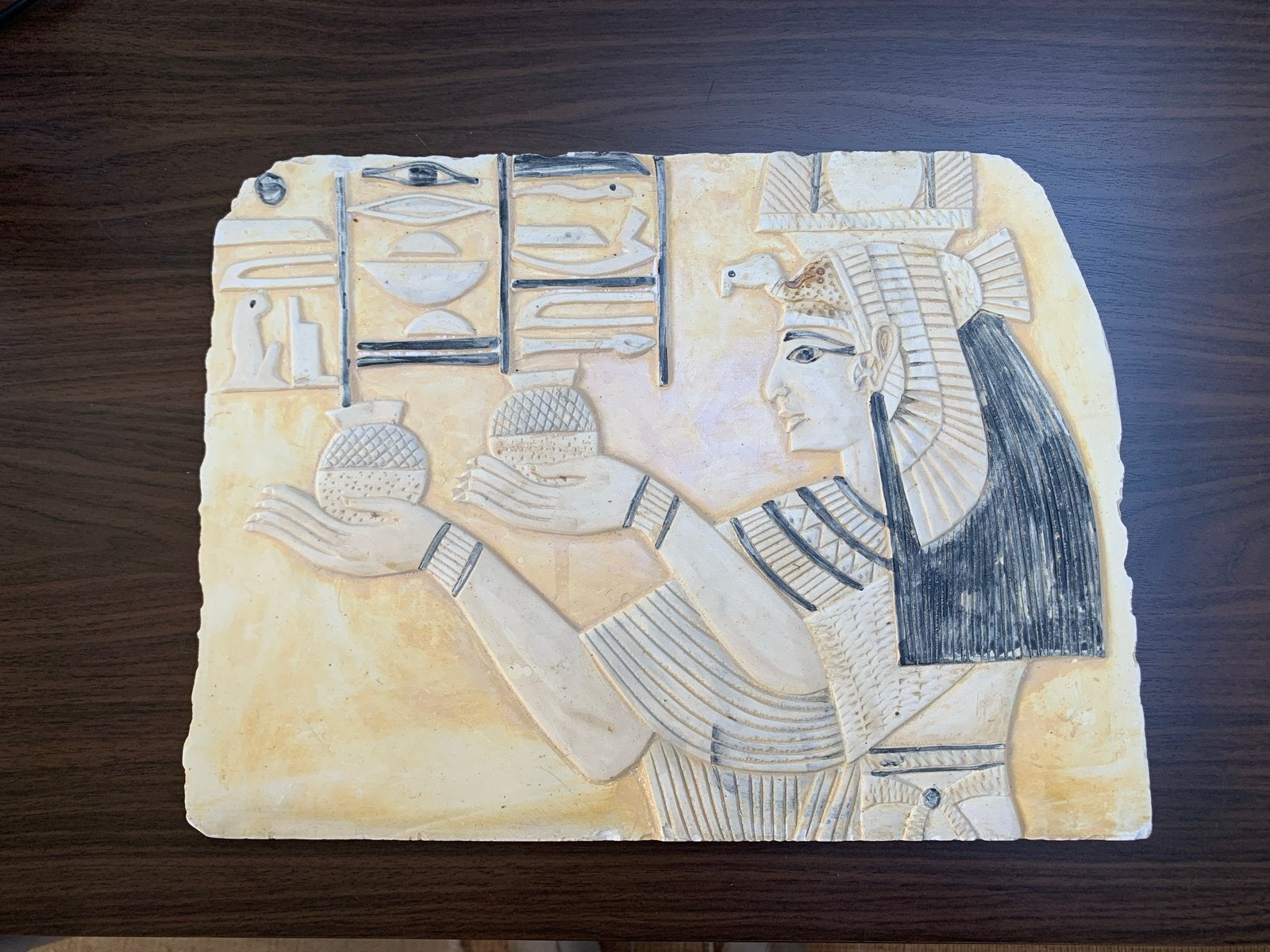 Decoratieve Egyptische wandtegel met reliëf, Ophalen of Verzenden