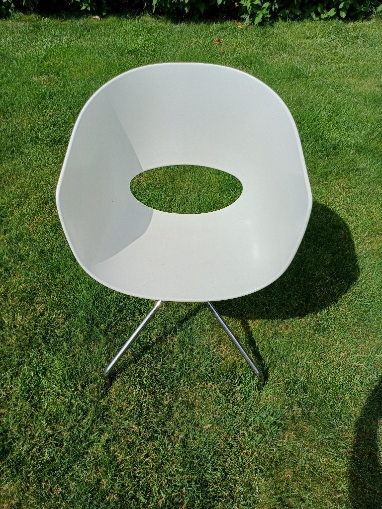 Designer eetkamer stoelen, Kunststof, Gebruikt, Wit, Ophalen of Verzenden