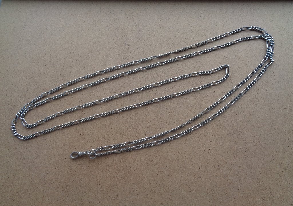 antiek zilveren ketting voor beurs of horloge [730], Verzenden, Zilver, Ketting
