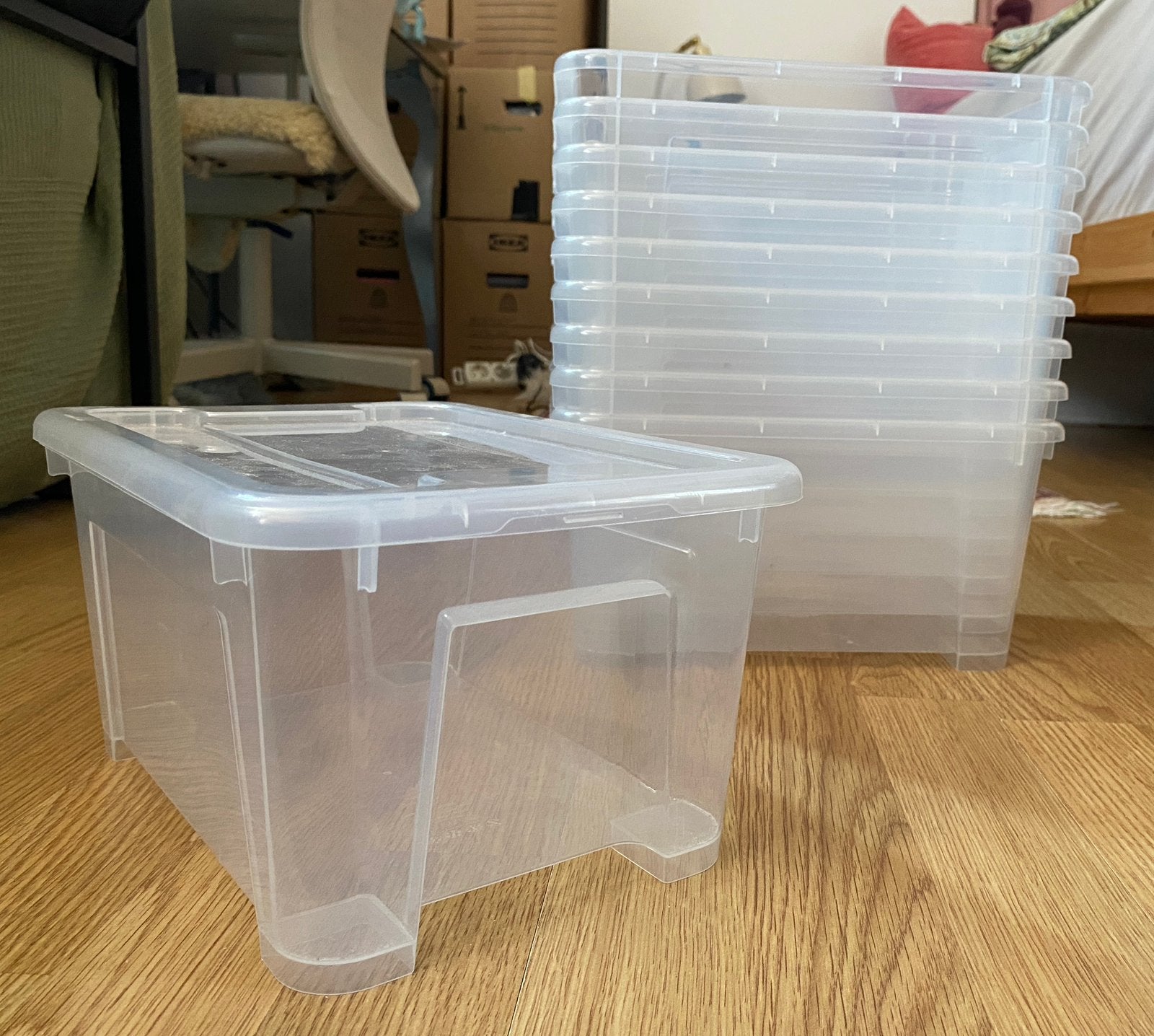 7 Ikea Plastic Boxes, Ophalen, Doos, Minder dan 35 cm, Zo goed als nieuw