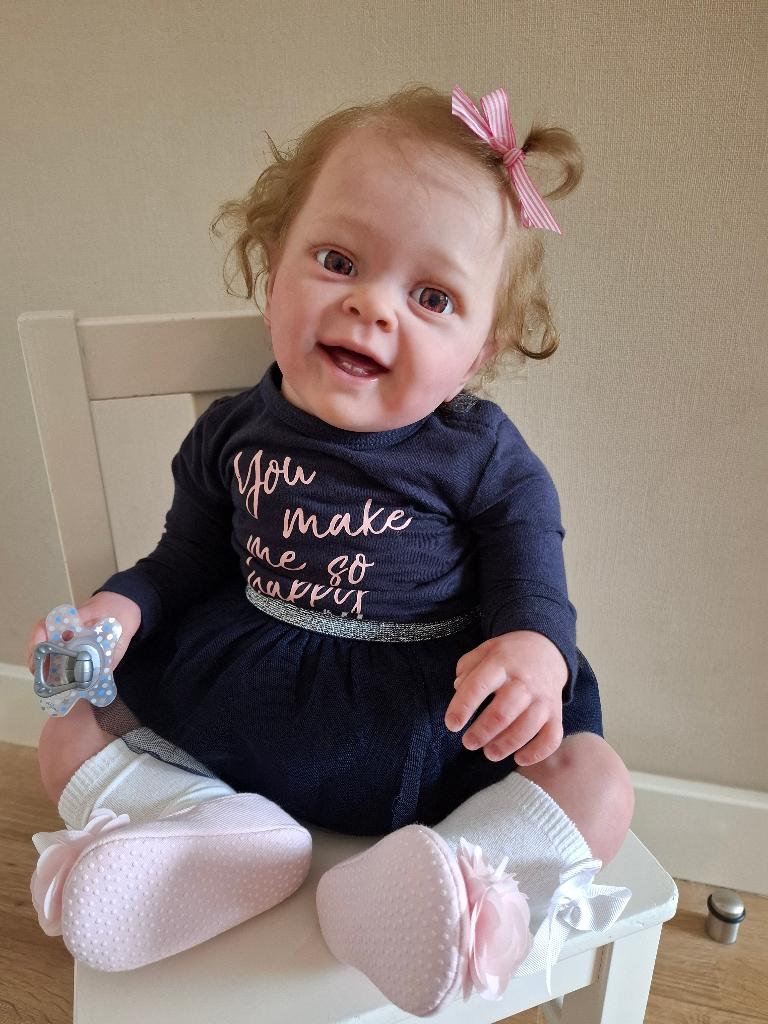 Reborn toddler meisje Yannik, nieuw, Ophalen of Verzenden, Nieuw, Pop, Levensecht of Reborn