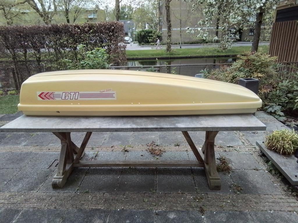 Dakkoffer (polyester) met imperial en 3-puntssluiting, Auto diversen, Dakkoffers, Gebruikt, Ophalen