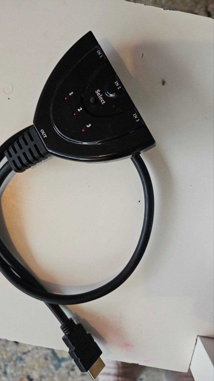 HDMI-switch 3-in-1 met kabel, Ophalen of Verzenden, Zo goed als nieuw, Minder dan 2 meter, HDMI-kabel