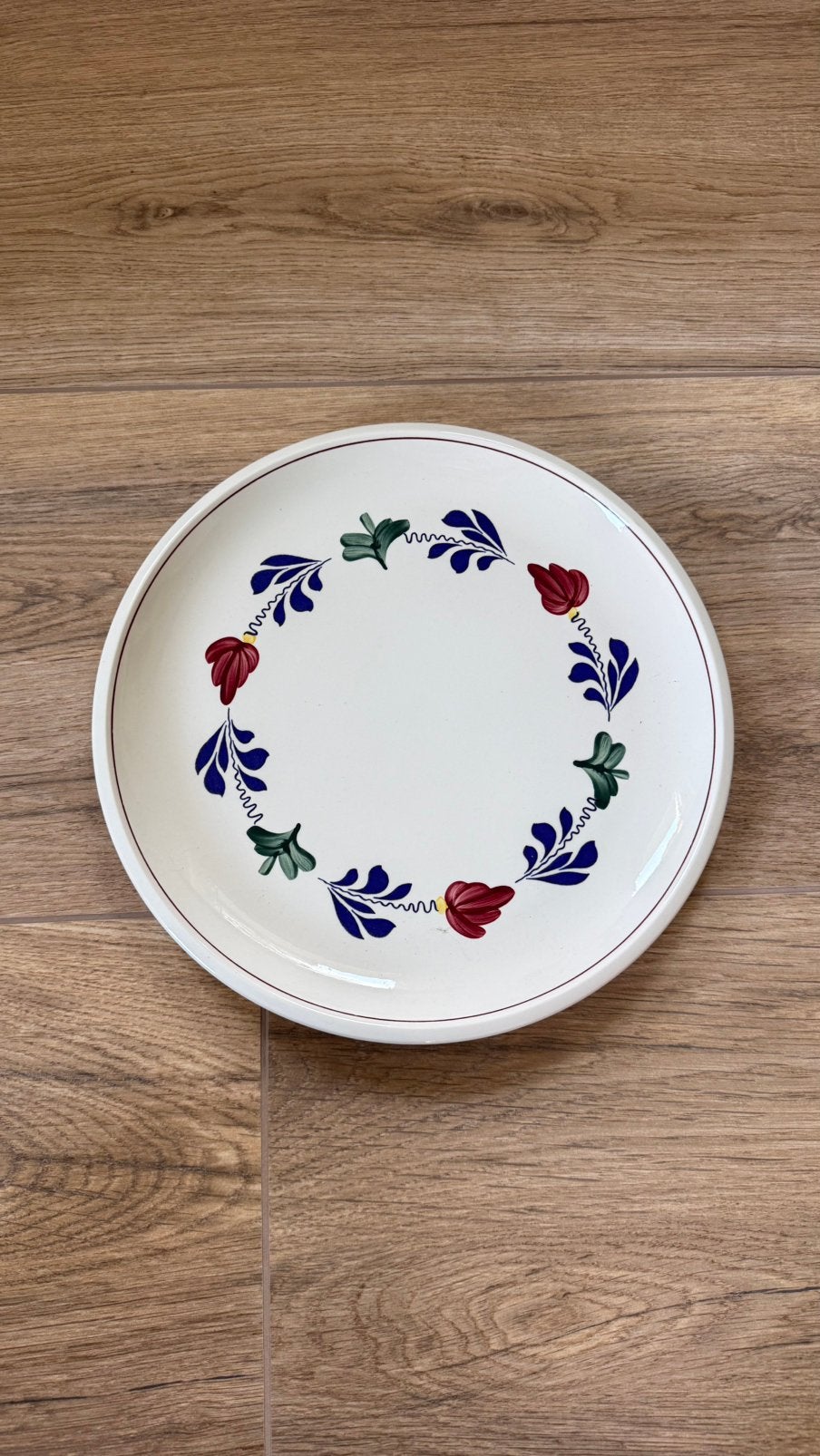 Nieuw! Boerenbont serveer- of taartbord diameter ca 32,5 cm, Ophalen of Verzenden, Nieuw, Aardewerk, Schaal of Schalen