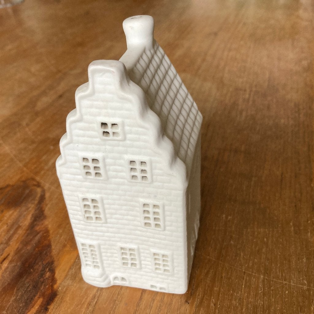 Porseleinen lichthuis waxinelichthouder 13,5 cm, Overige materialen, Wit, Waxinelichthouder, Ophalen of Verzenden
