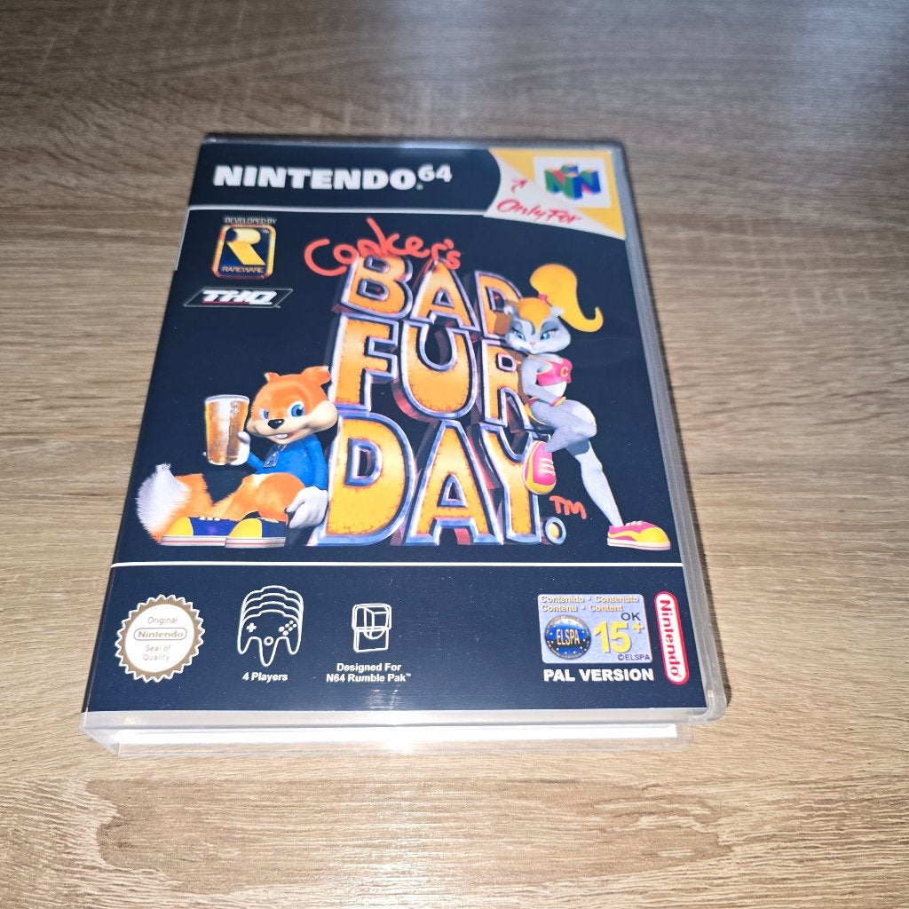 Conker's Bad Fur Day N64 Game Case (3), Spelcomputers en Games, Games | Nintendo 64, Avontuur en Actie, 1 speler, Ophalen of Verzenden