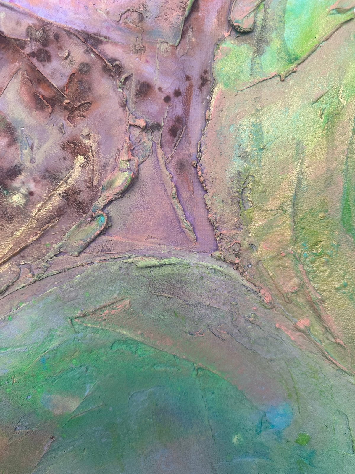 Abstract schilderij met textuur en levendige kleuren, Abstract, Acrylverf, Handgeschilderd, Ophalen of Verzenden
